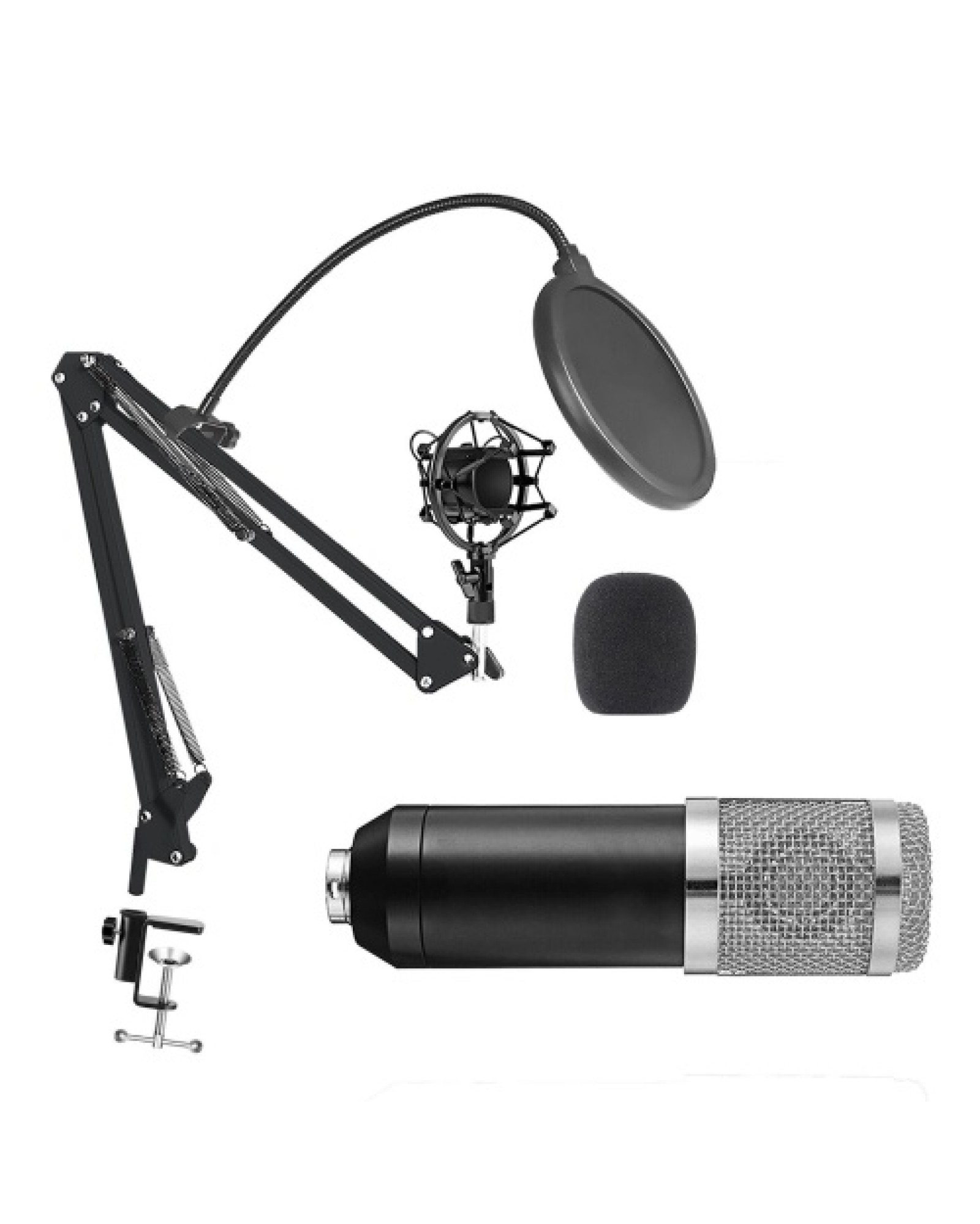 BM800 Professional Condenser Microphone Podcast Live Broadcast Equipment USB MIC Microfone Set Studio Mic with Arm Stand Music R