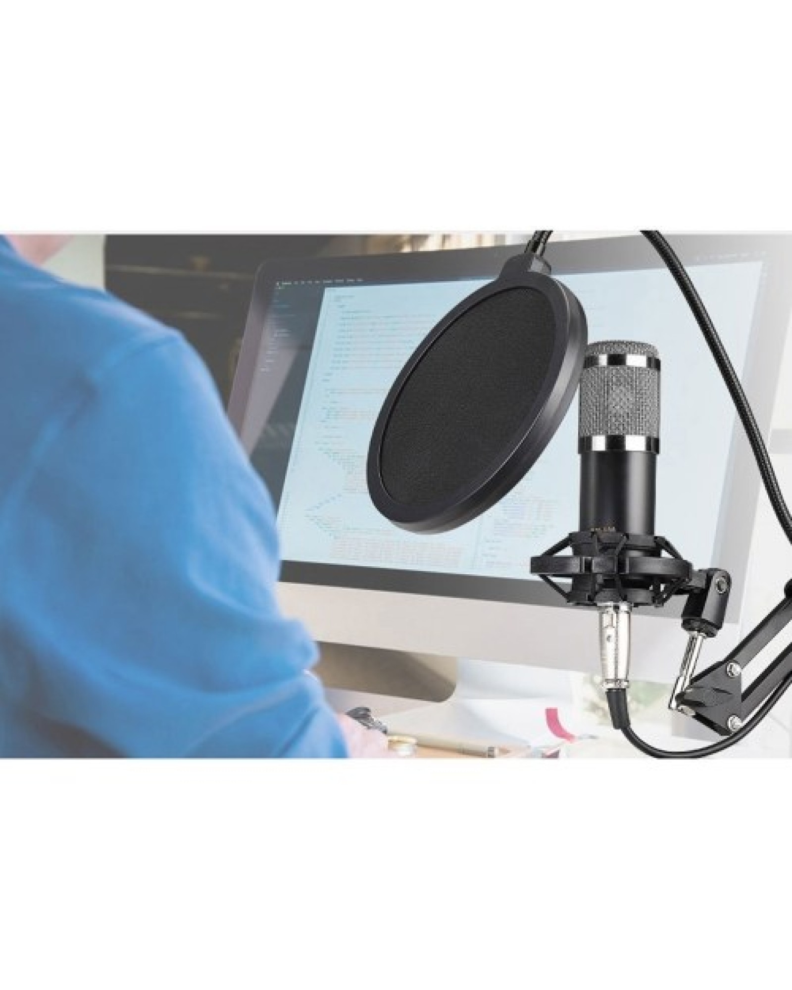 BM800 Professional Condenser Microphone Podcast Live Broadcast Equipment USB MIC Microfone Set Studio Mic with Arm Stand Music R