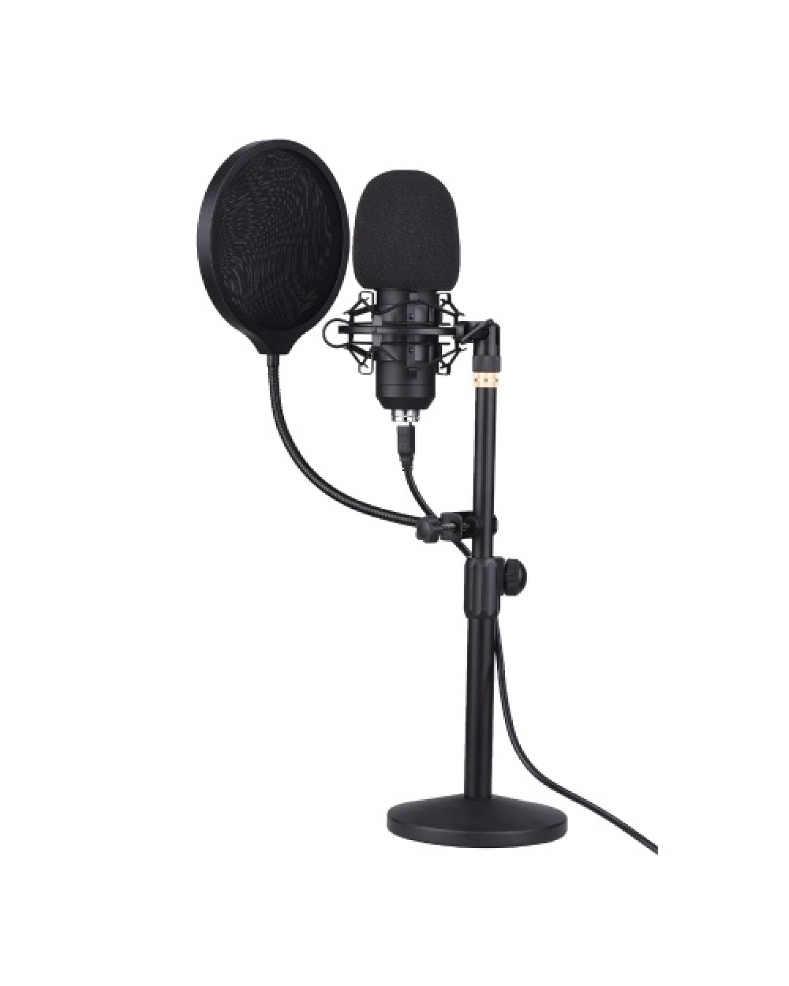 Professional Desktop USB Condenser Microphone with Flat Head High Sampling Rate Monitoring Function Plug-And-Play Capacitor Mic 