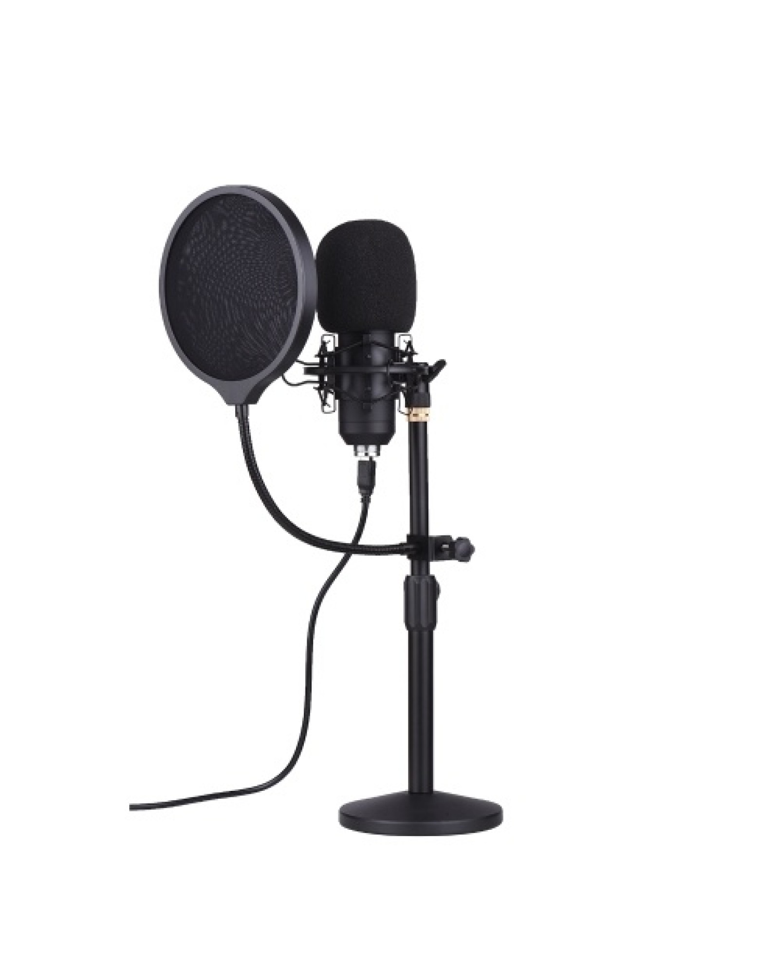 Professional Desktop USB Condenser Microphone with Flat Head High Sampling Rate Monitoring Function Plug-And-Play Capacitor Mic 