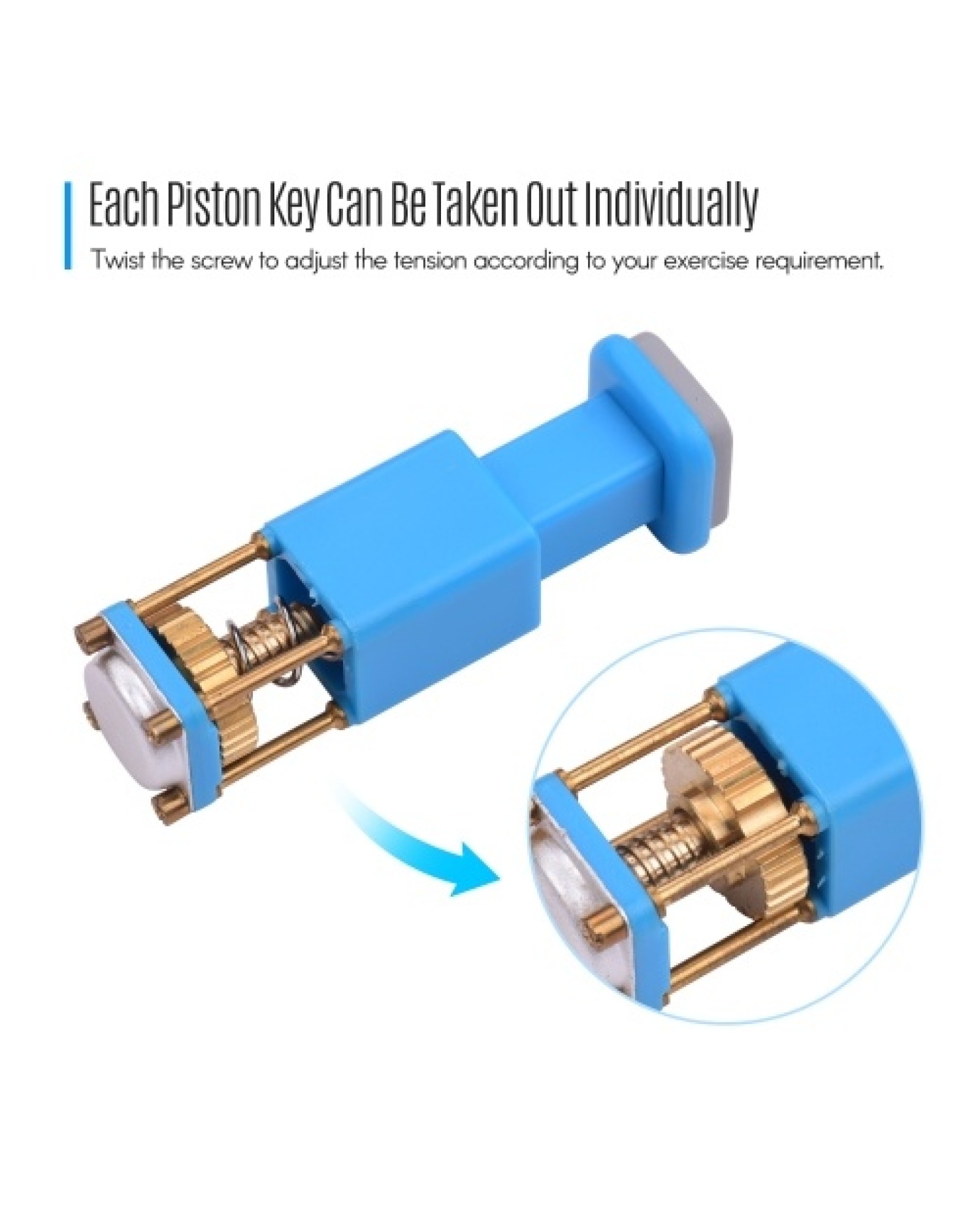Professional Finger Exerciser with 5 Pressing Piston Keys Hand Strengthener Training Fingers Tension Dexterity