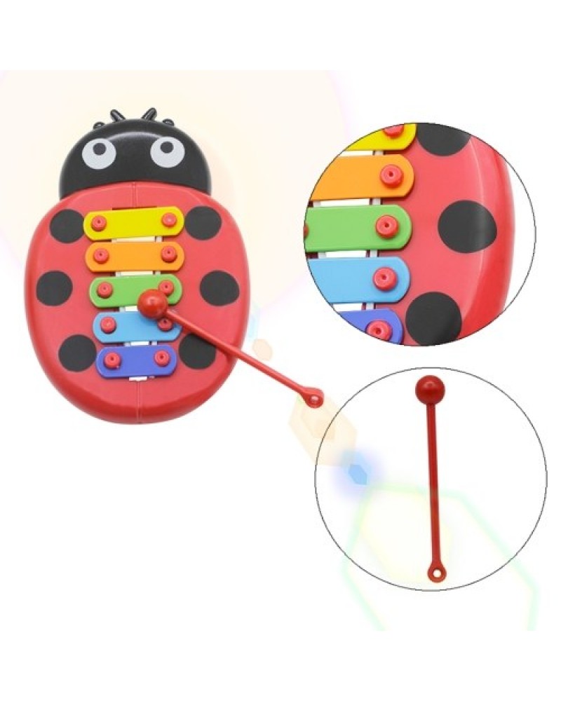 Colorful 5 Tones Kids Children Xylophone Glockenspiel Cartoon Ladybird Shape