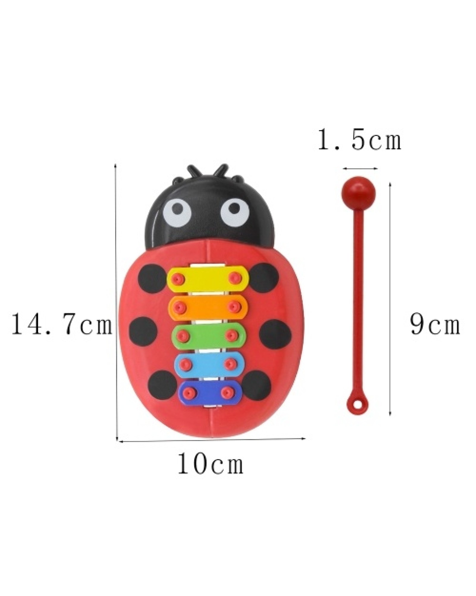 Colorful 5 Tones Kids Children Xylophone Glockenspiel Cartoon Ladybird Shape