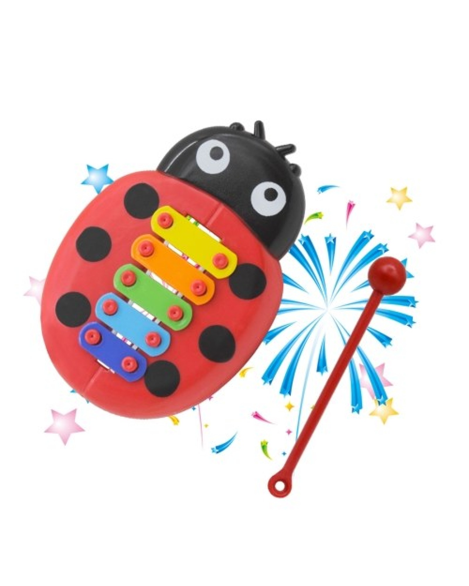 Colorful 5 Tones Kids Children Xylophone Glockenspiel Cartoon Ladybird Shape