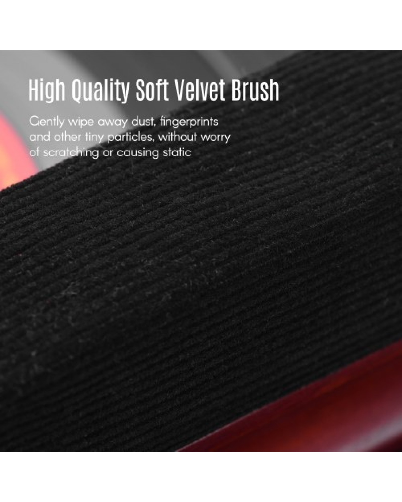 Soft Velvet Record Cleaner Cleaning Brush with Wooden Handle for Vinyl Records Cleaning Supplies