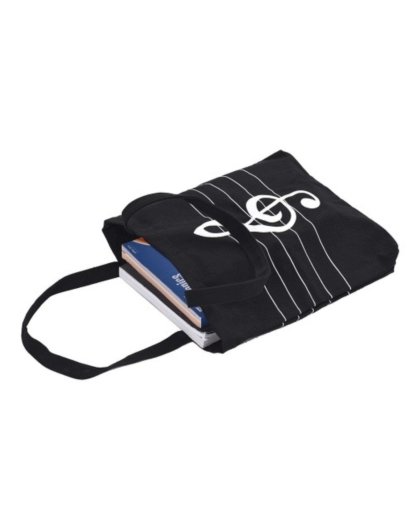 Washable Canvas Handbag Music Tote Shoulder Grocery Shopping Bag