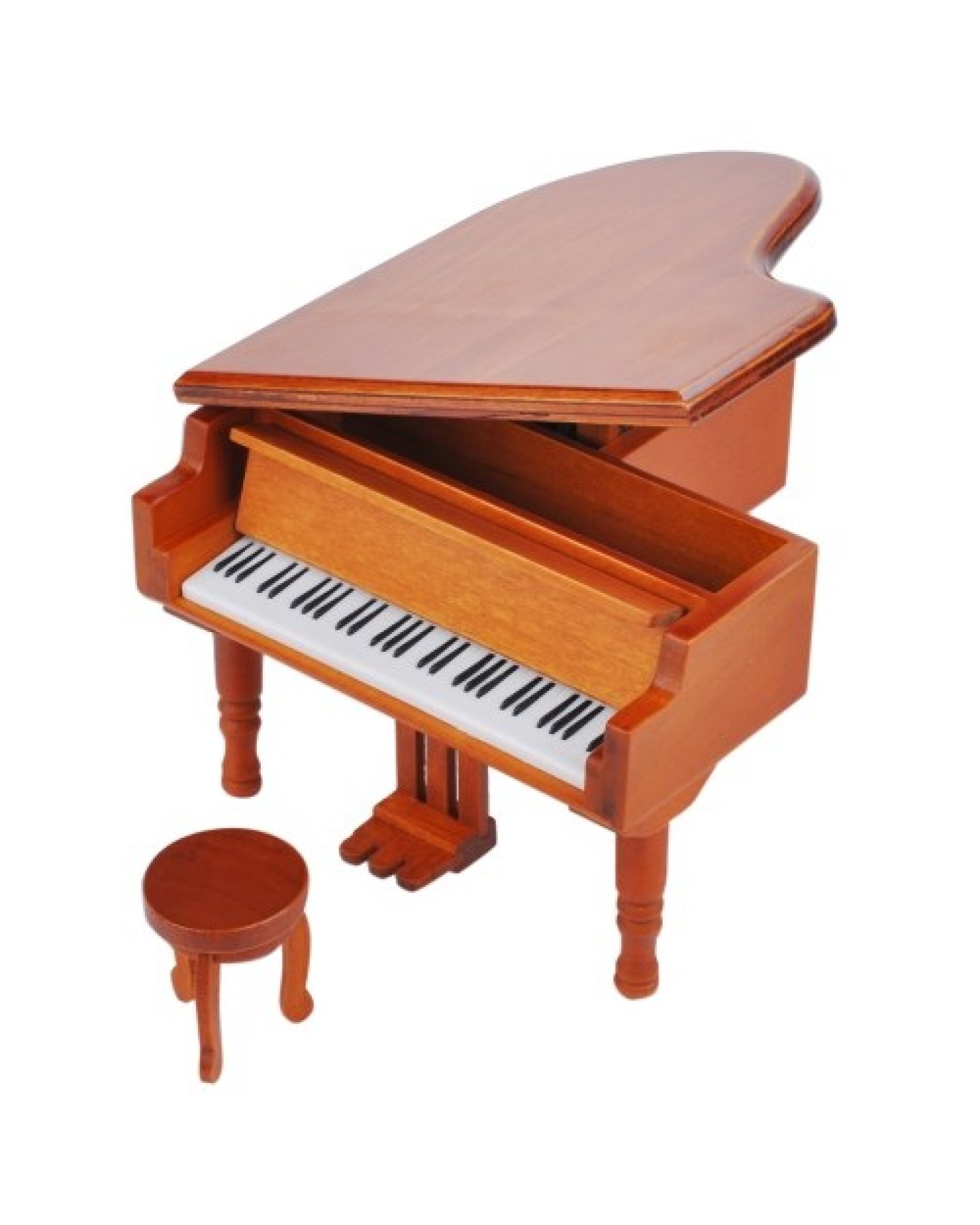 Windup Wooden Piano Musical Box Classical Melody Music Box Castle in the Sky Melody Gift for Children Girls