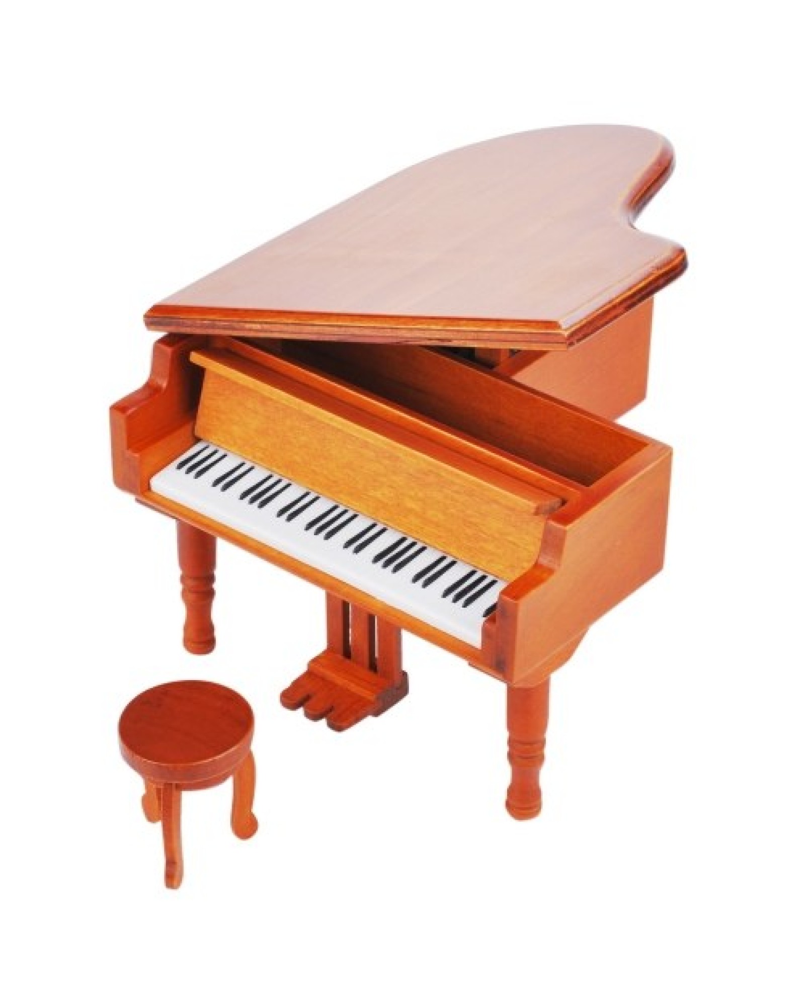 Windup Wooden Piano Musical Box Classical Melody Music Box Castle in the Sky Melody Gift for Children Girls