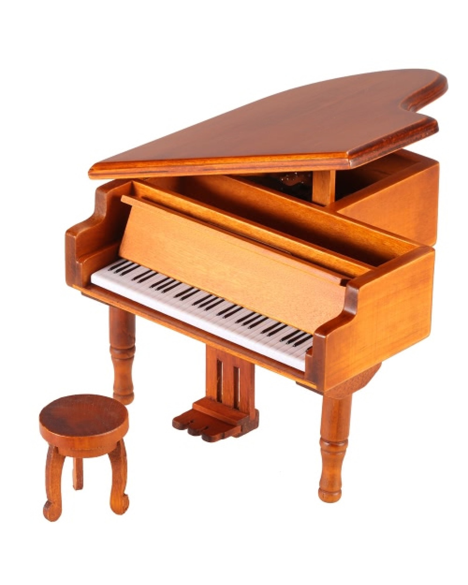 Windup Wooden Piano Musical Box Classical Melody Music Box Castle in the Sky Melody Gift for Children Girls