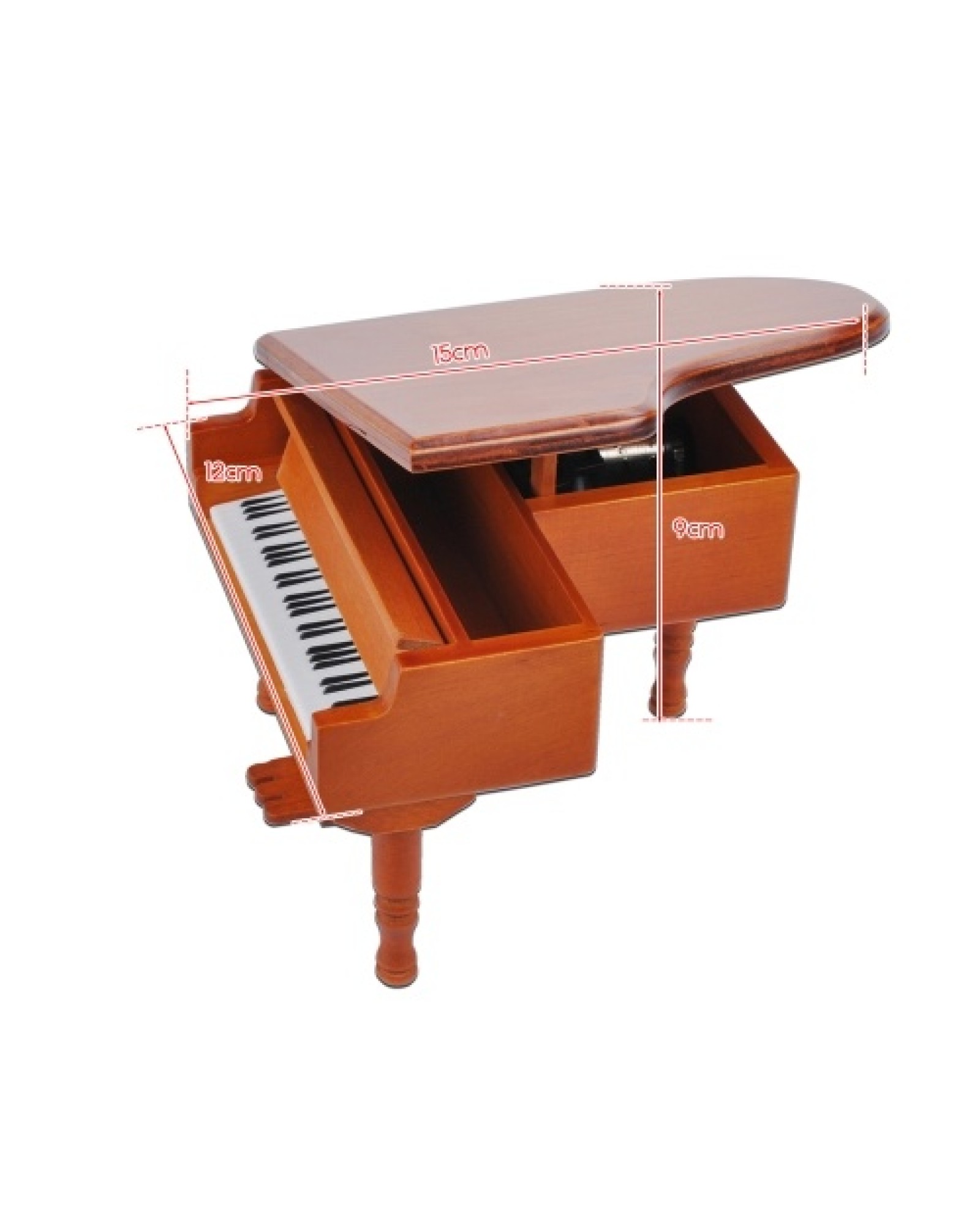 Windup Wooden Piano Musical Box Classical Melody Music Box Castle in the Sky Melody Gift for Children Girls