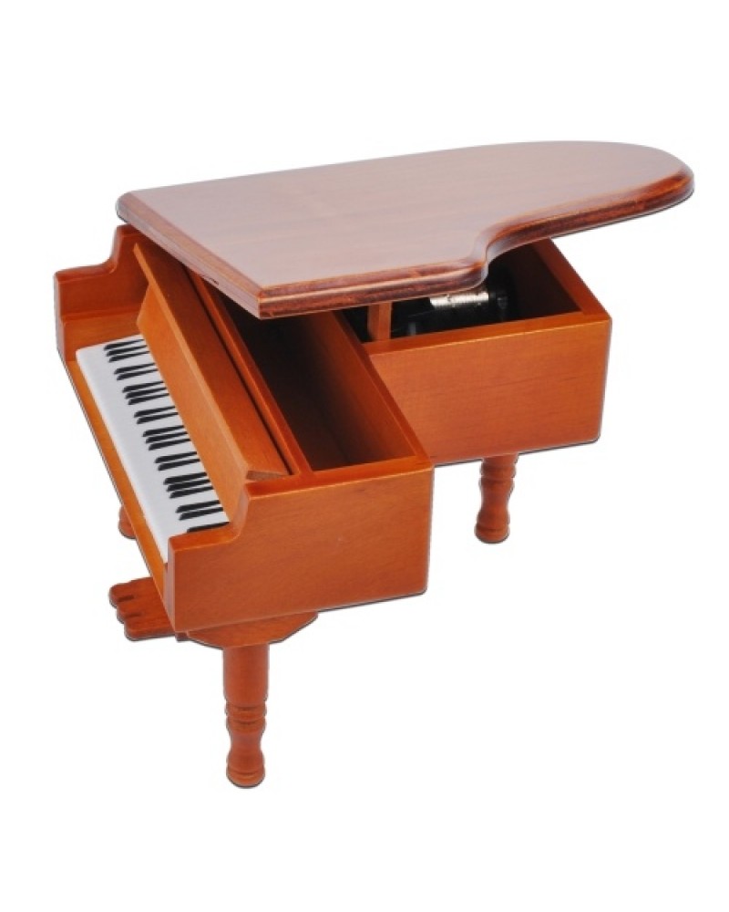 Windup Wooden Piano Musical Box Classical Melody Music Box Castle in the Sky Melody Gift for Children Girls