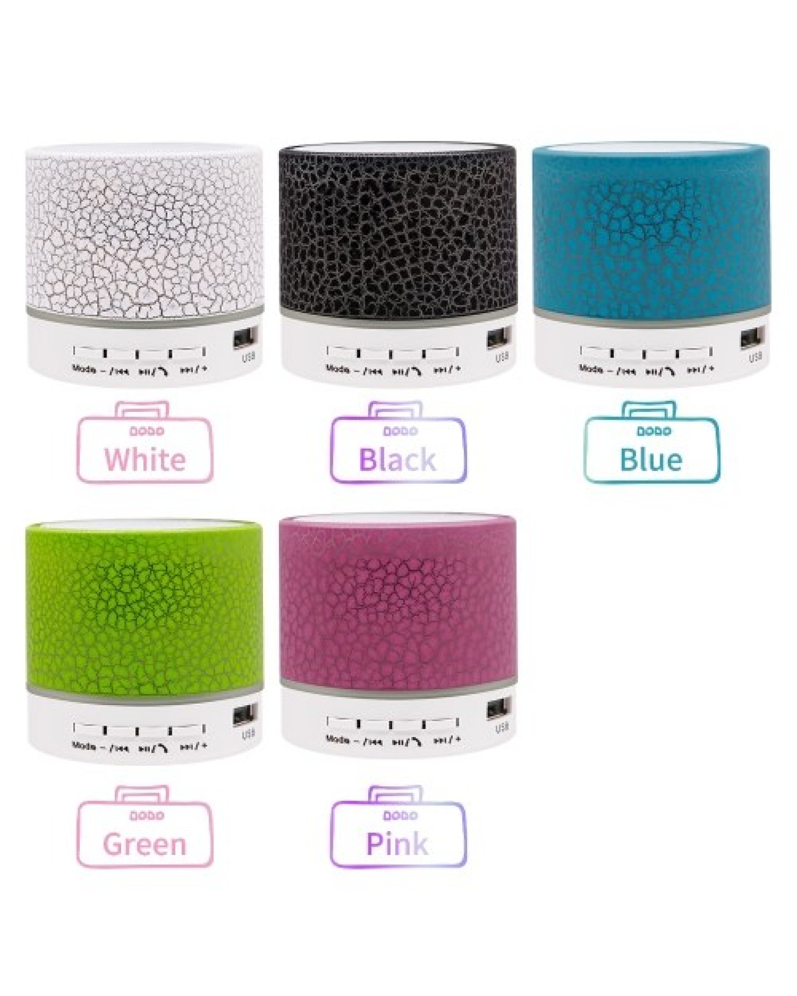 Mini Speaker 7-Color Lights Small Wireless BT Speaker Portable Rechargeable Speaker for Travel Outdoors Home Office