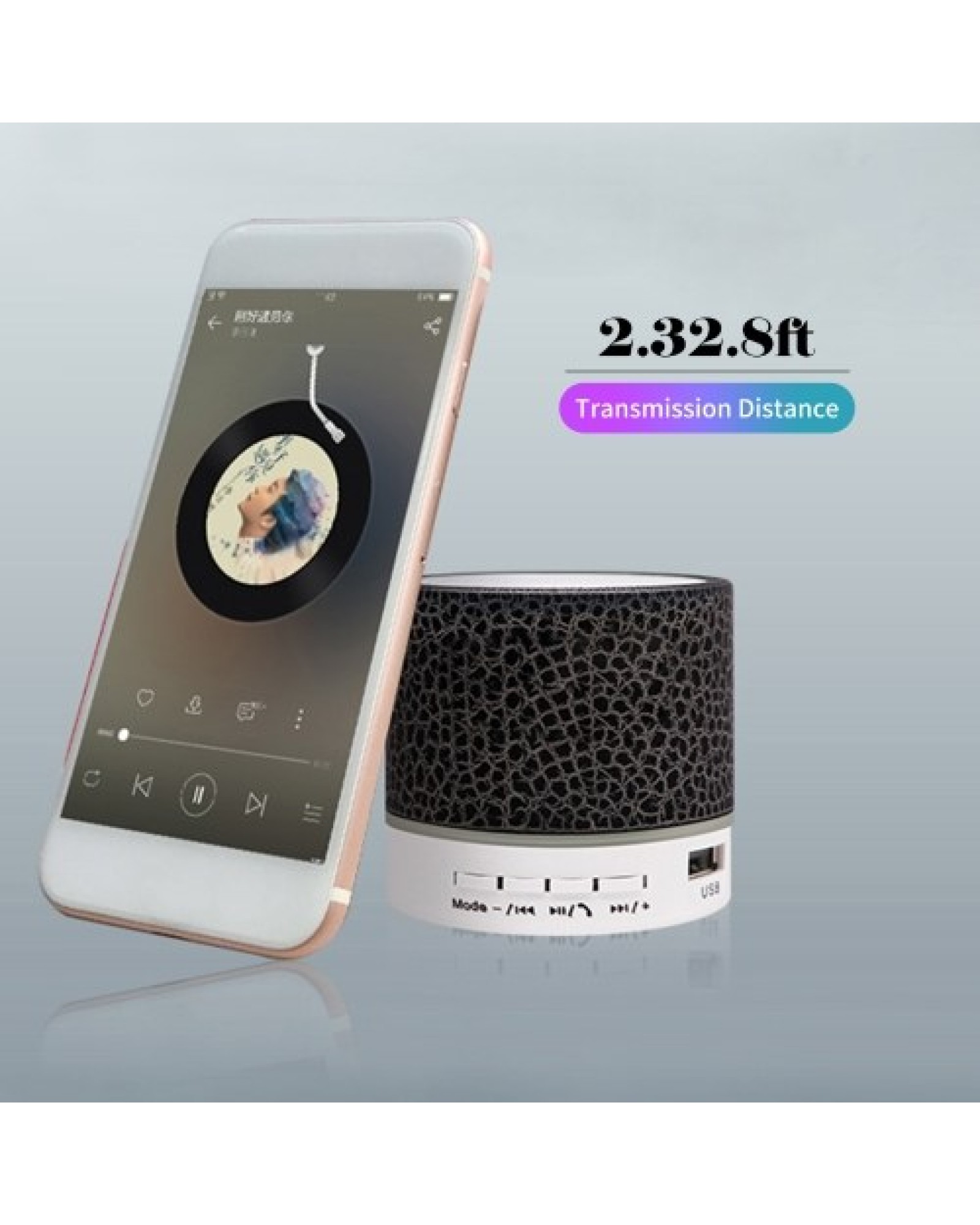 Mini Speaker 7-Color Lights Small Wireless BT Speaker Portable Rechargeable Speaker for Travel Outdoors Home Office