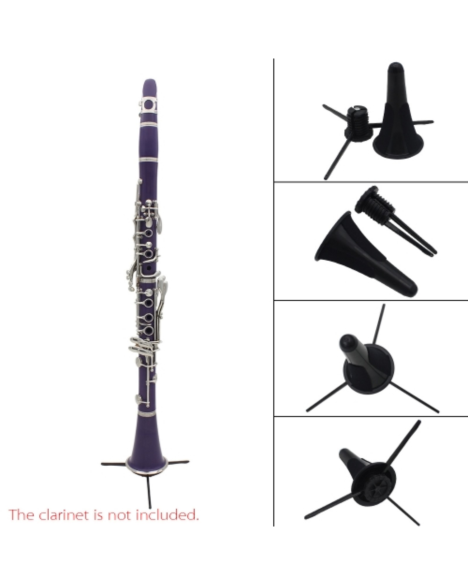 New Portable ABS Clarinet Stand Folding Fits Inside Bell