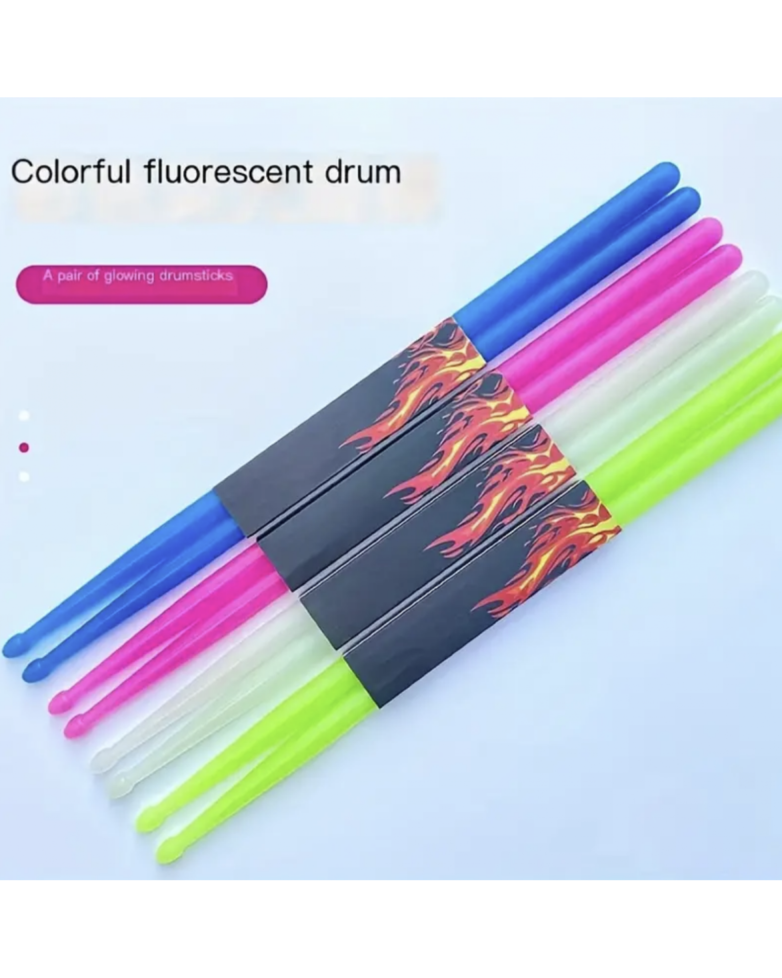 Stand Drum Glow Drum Stick 5A Stand Drum Hammer Jazz Drum Hammer Fluorescent Stage Performance Nylon Glow Drum Stick Drum Stick (luminous Drumsticks)