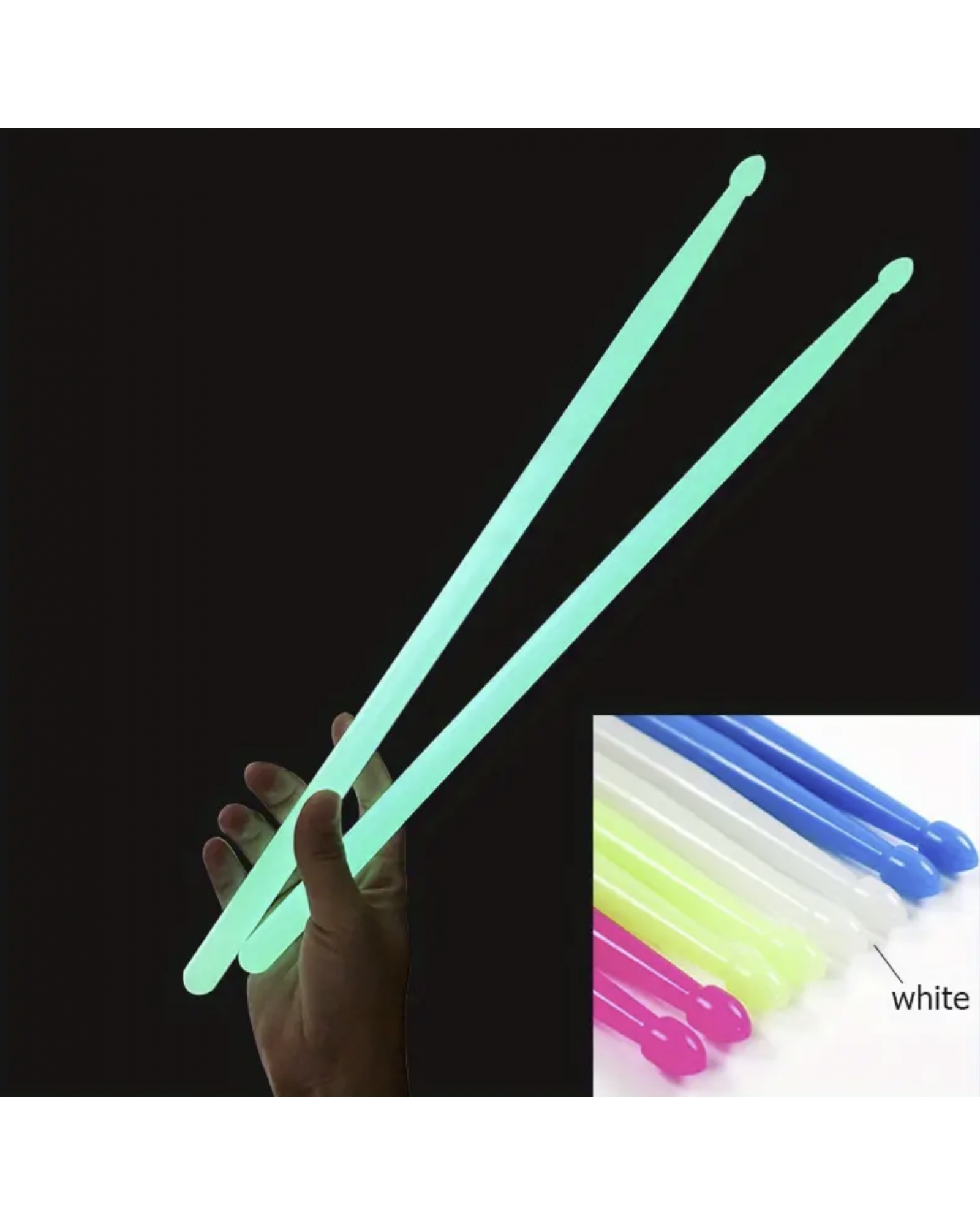 Stand Drum Glow Drum Stick 5A Stand Drum Hammer Jazz Drum Hammer Fluorescent Stage Performance Nylon Glow Drum Stick Drum Stick (luminous Drumsticks)