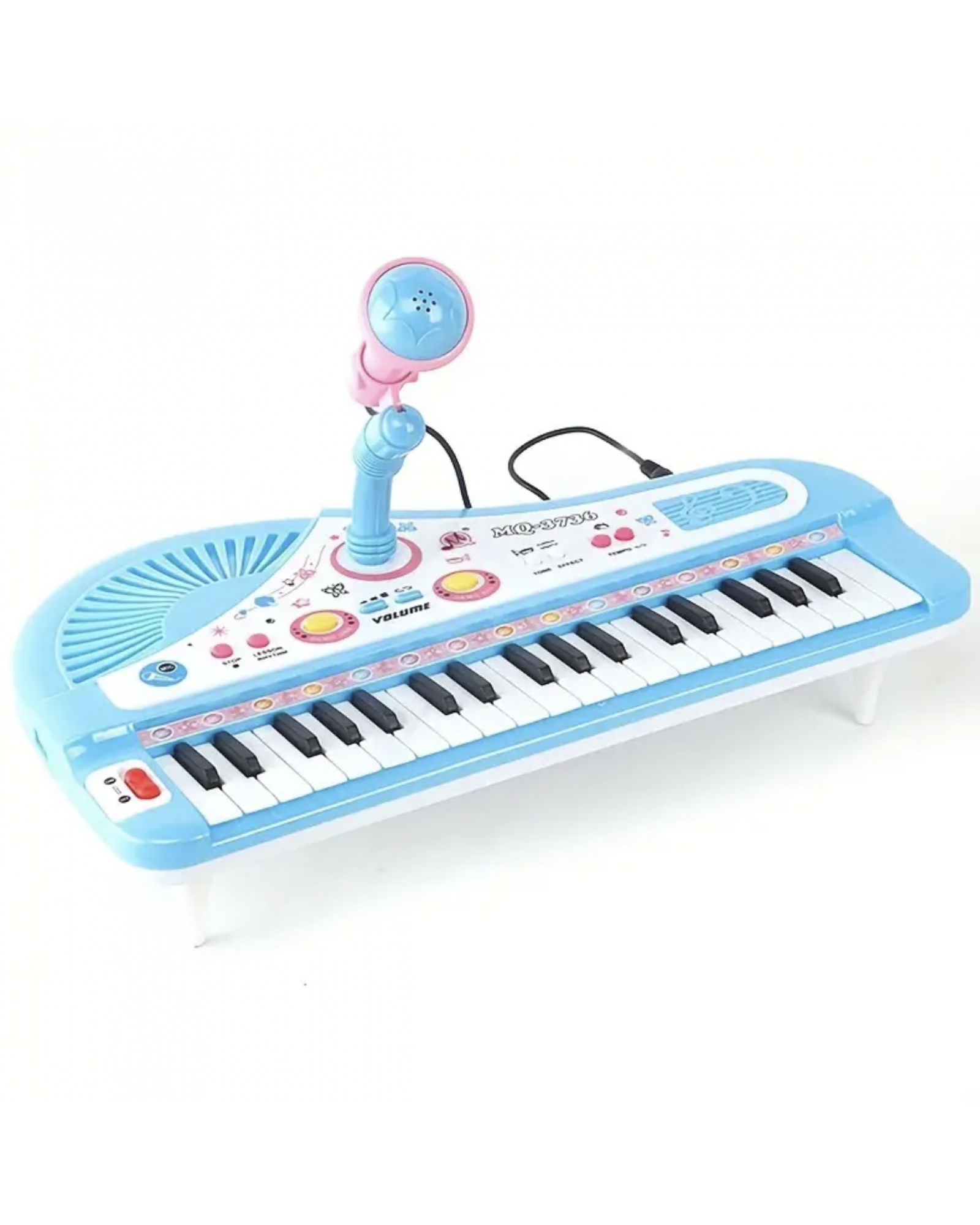Kids Music Toy Piano Keyboard Toy 37 Keys Pink Electronic Musical Multifunctional Instruments With Microphone My First Pinao Toy