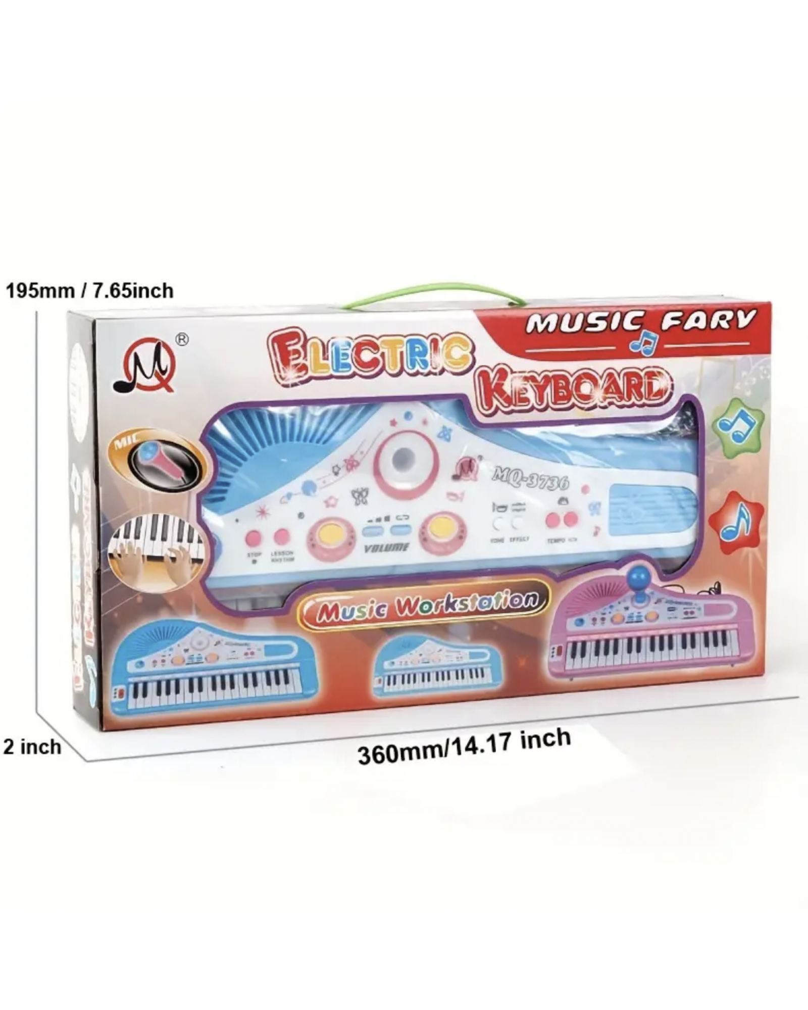 Kids Music Toy Piano Keyboard Toy 37 Keys Pink Electronic Musical Multifunctional Instruments With Microphone My First Pinao Toy