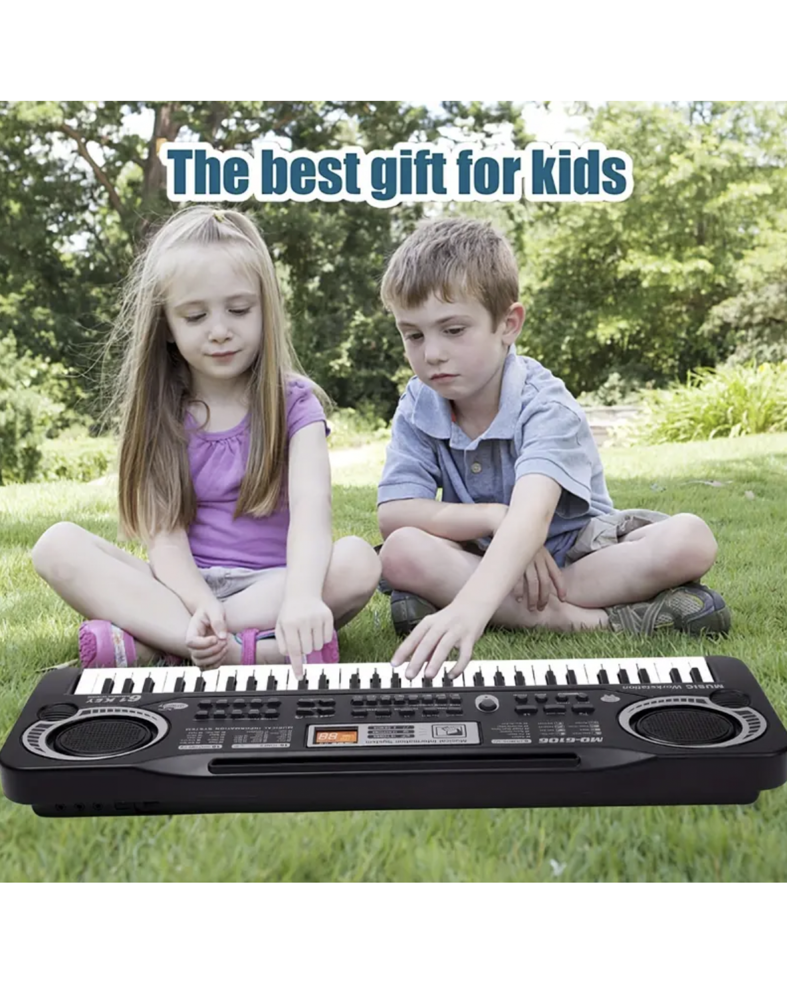 61 Key Electronic Single Horn Keyboard, Children's Portable Electronic Digital Piano Keyboard Multi-Functional With Microphone, Musical Instrument Toy Birthday Gift Christmas Gift For Boys And Girls
