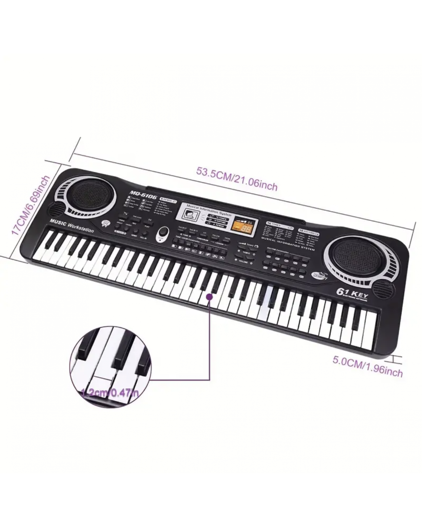 61 Key Electronic Single Horn Keyboard, Children's Portable Electronic Digital Piano Keyboard Multi-Functional With Microphone, Musical Instrument Toy Birthday Gift Christmas Gift For Boys And Girls