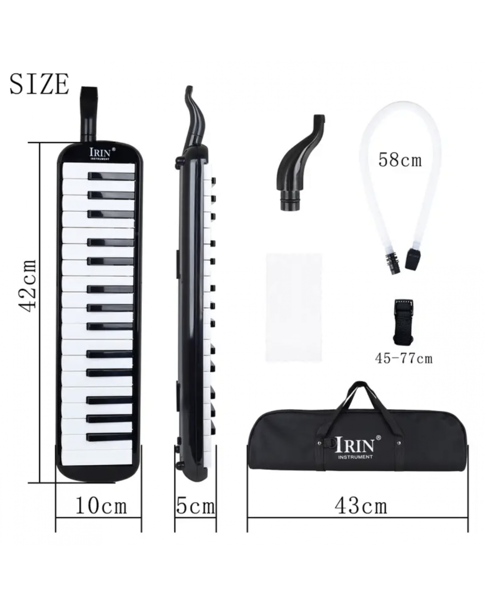 IRIN 32 Keys Melodica Keyboard Musical Instrument Harmonica Mouth Organ With Carrying Bag Mouthpiece