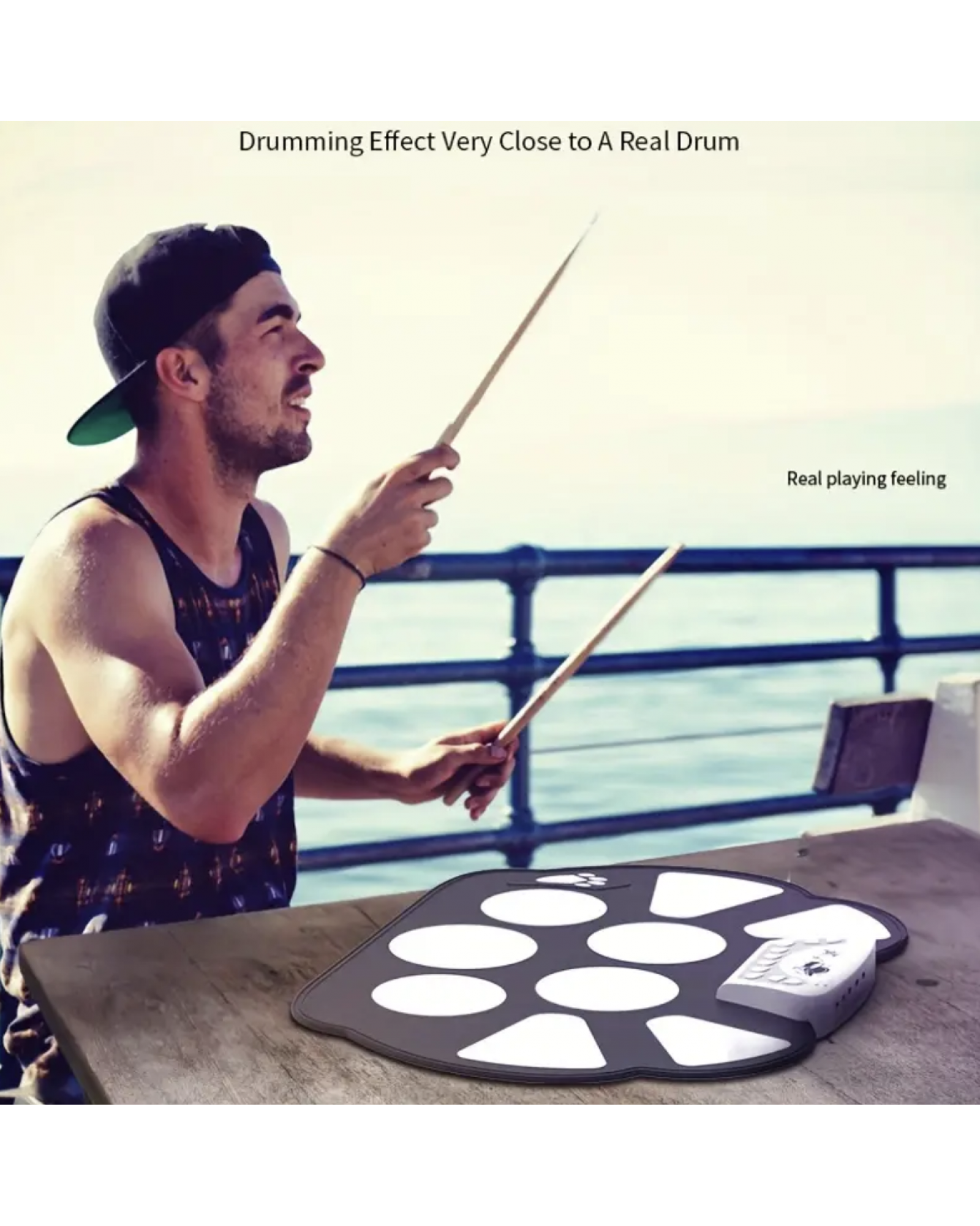 Portable Silicone 9 Pad Stereo Horn Electric Hand Roll Drum, Can Be Connected To USB Headset Sound And Recording Children Adult Beginners Gift For Birthday/Easter/President's Day/Boy/Girlfriends